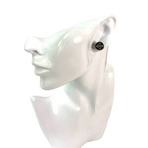 CHANEL Black Logo Earrings